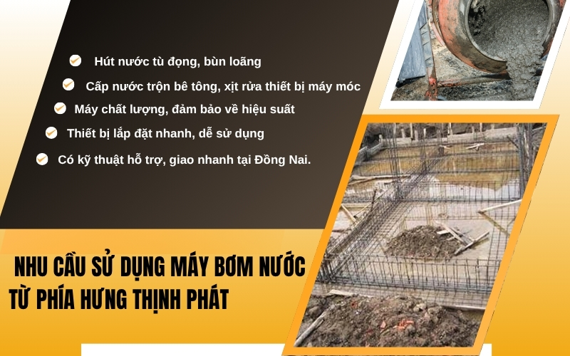 Nhu cầu sử dụng máy bơm nước từ phía Hưng Thịnh Phát