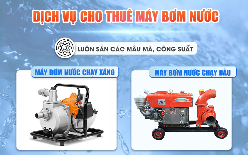 Các loại máy bơm nước cho thuê tại Hải Minh