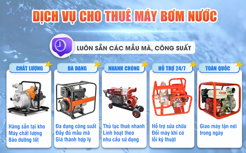 Lý do nên thuê máy bơm nước tại Hải Minh