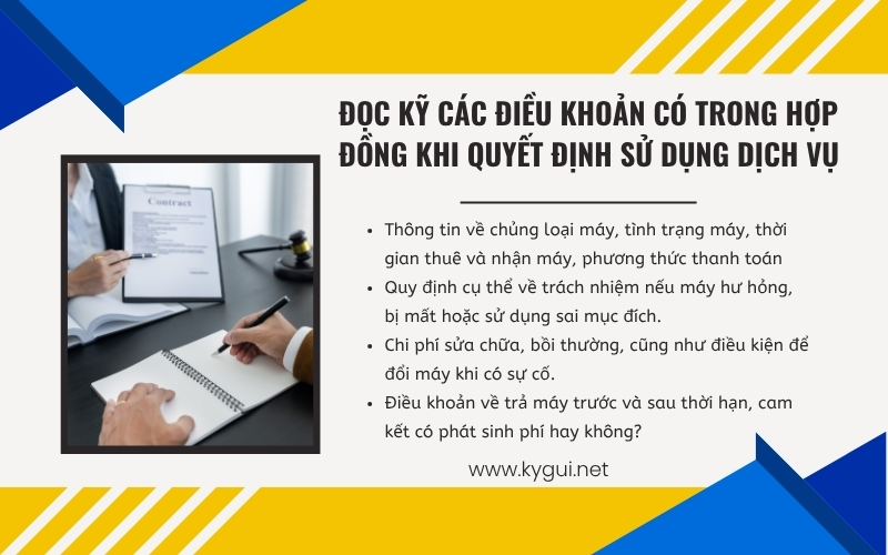 Đọc kỹ các điều khoản có trong hợp đồng khi quyết định sử dụng dịch vụ