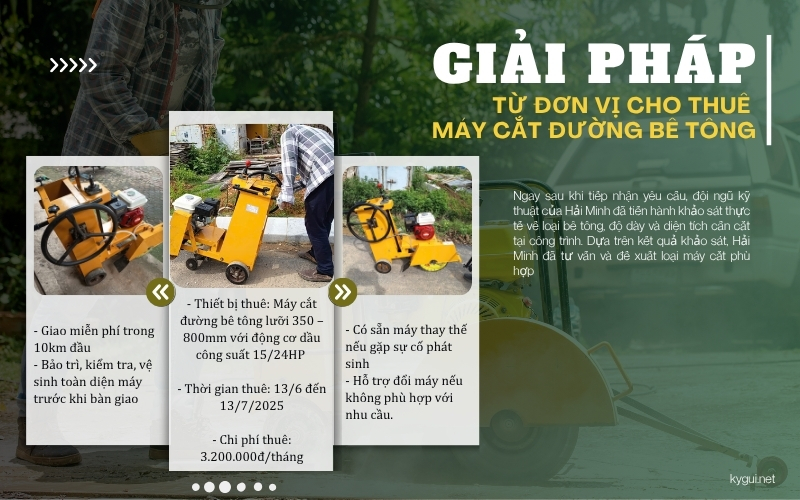 Giải pháp tối ưu từ đơn vị cho thuê máy cắt đường bê tông