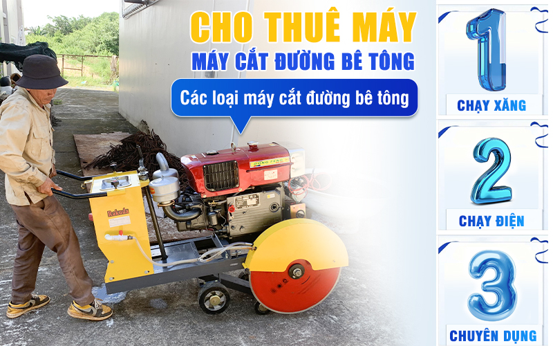 Các loại máy cắt đường bê tông cho thuê tại Hải Minh