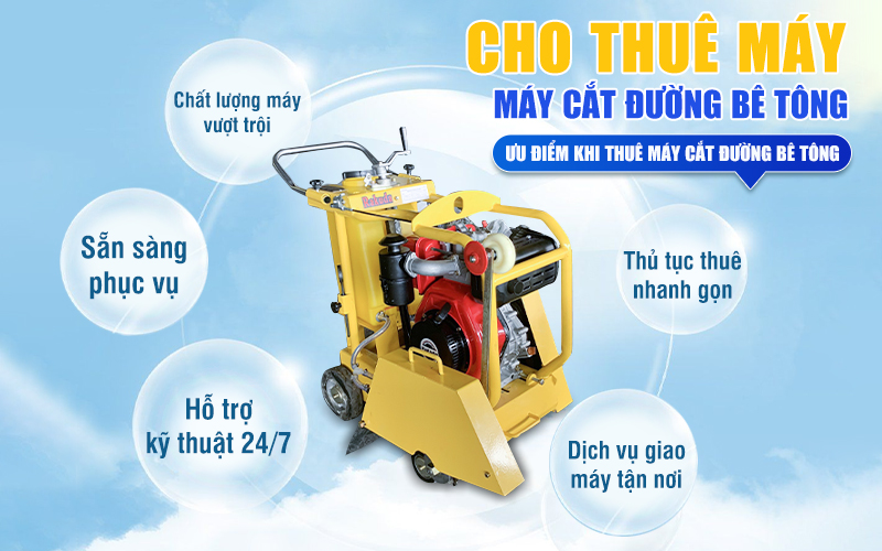 Ưu điểm khi thuê máy cắt đường bê tông tại Hải Minh