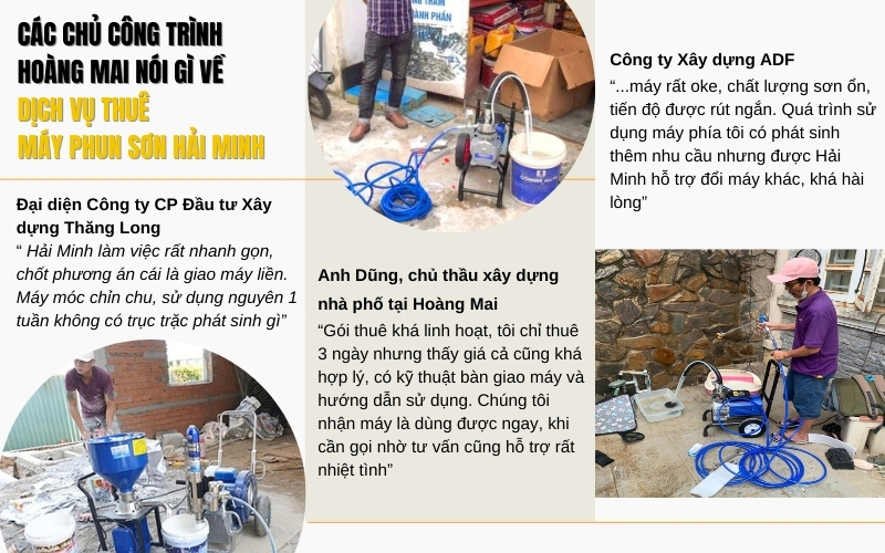 Các chủ công trình Hoàng Mai nói gì về dịch vụ thuê máy phun sơn Hải Minh