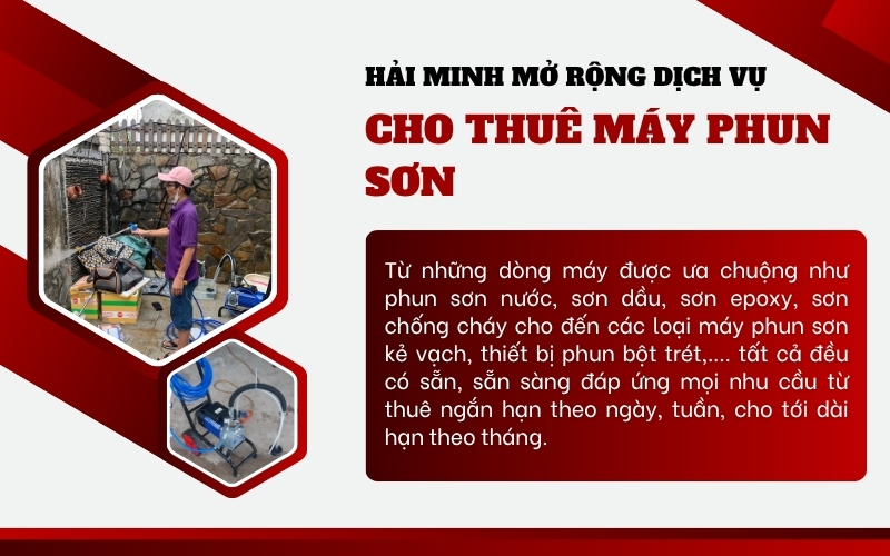 Hải Minh mở rộng dịch vụ cho thuê máy phun sơn