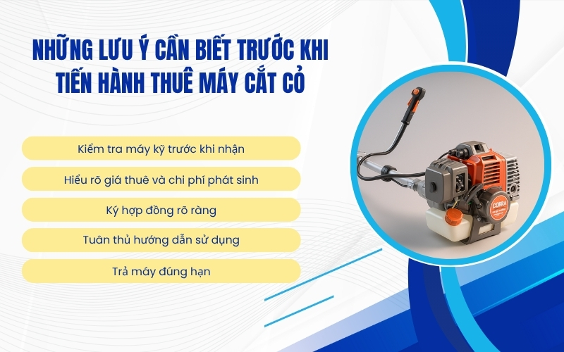 Những lưu ý cần biết trước khi tiến hành thuê máy cắt cỏ