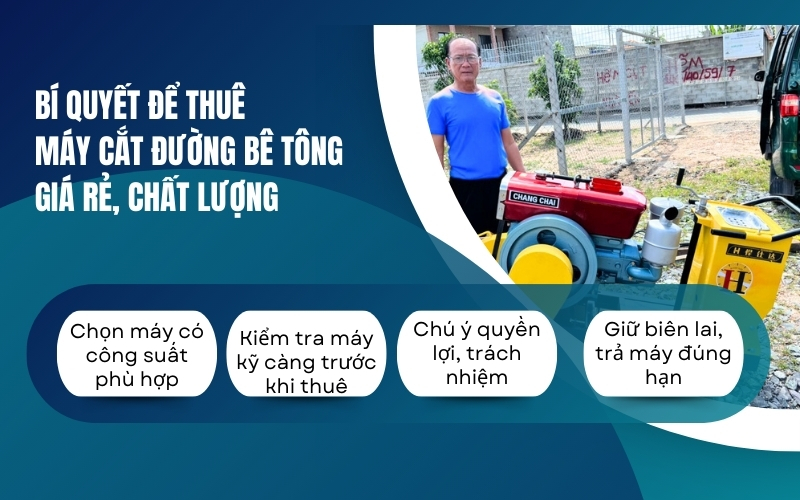 Bí quyết để thuê máy cắt đường bê tông giá rẻ, chất lượng