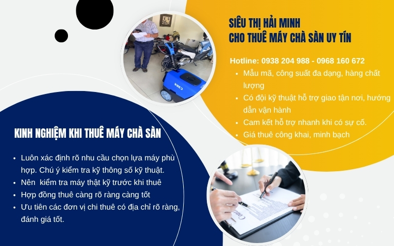 Kinh nghiệm xương máu khi thuê máy chà sàn