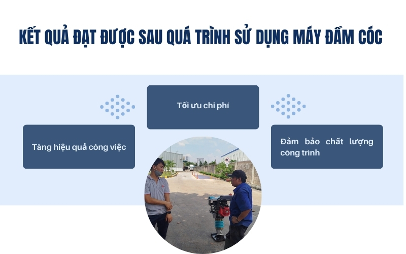 Kết quả đạt được sau quá trình sử dụng máy đầm cóc
